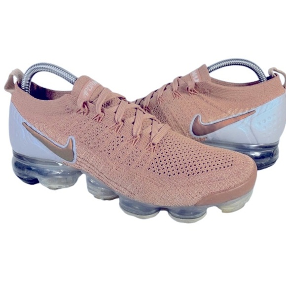 Nike Air Vapormax Flyknit 2 Rose Gold Bio Beige Grey Womens Size 7 942843-602 - Picture 2 of 8
